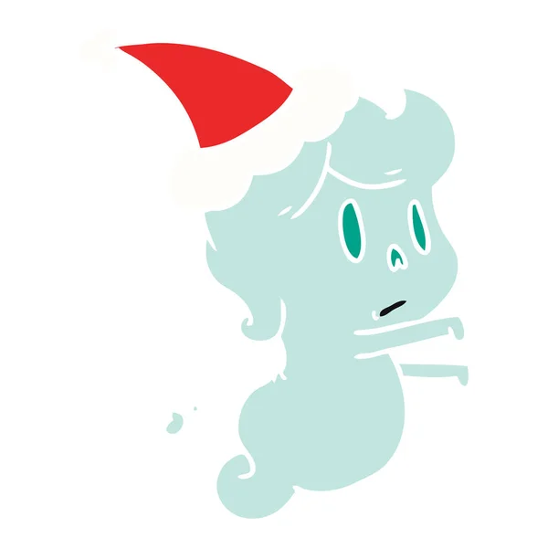 Desenhos animados de Natal do fantasma kawaii — Vetor de Stock