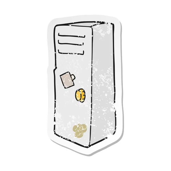 Verontruste Sticker Van Een Cartoon Locker — Stockvector