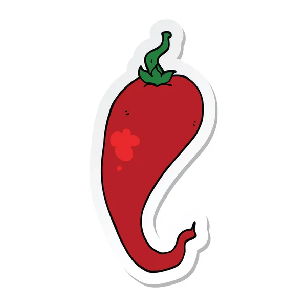 Sticker Cartoon Chili Pepper — Stock Vector