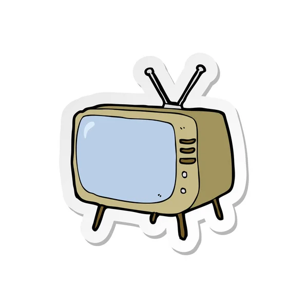 Sticker Van Televisie Van Een Cartoon — Stockvector