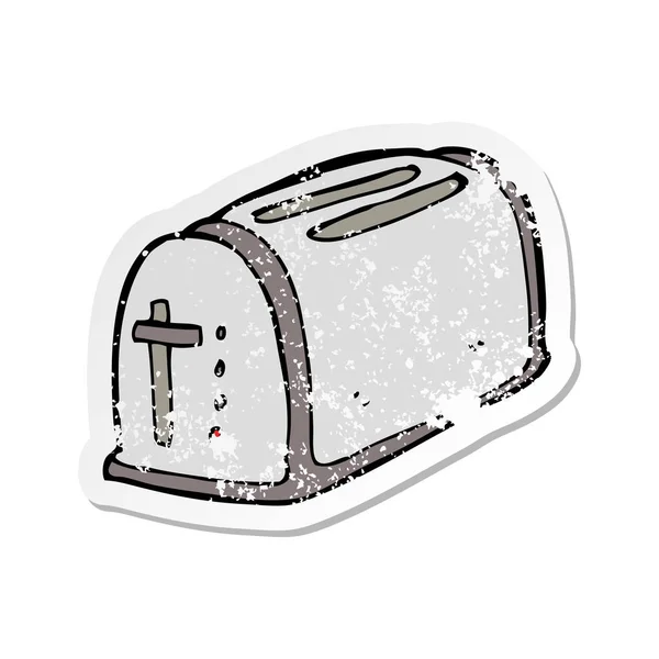 Retro Aufkleber Eines Cartoon Toasters — Stockvektor