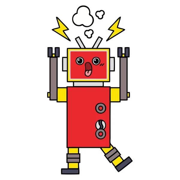 Schattige Cartoon Van Een Robot — Stockvector