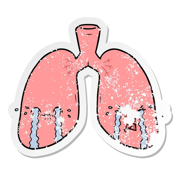 Calcomanía Angustiada Los Pulmones Dibujos Animados Llorando — Archivo Imágenes Vectoriales