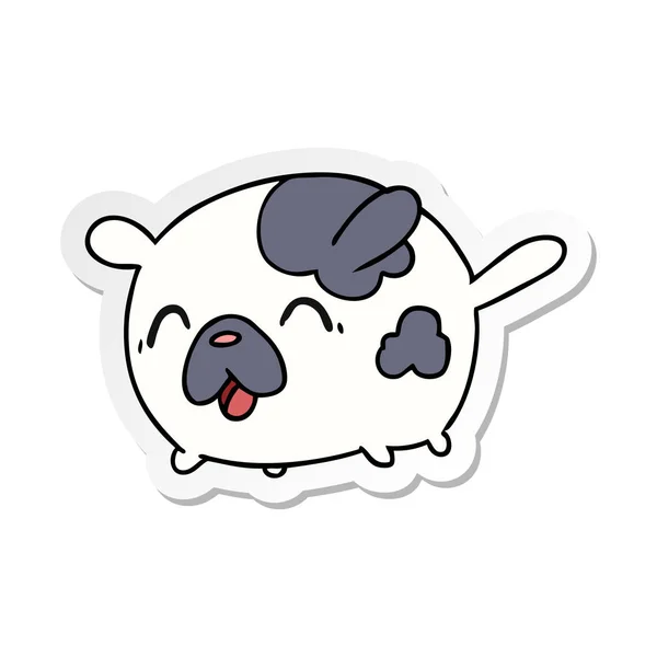 Sticker Cartoon Illustration Kawaii Cute Patch Dog — Stock Vector