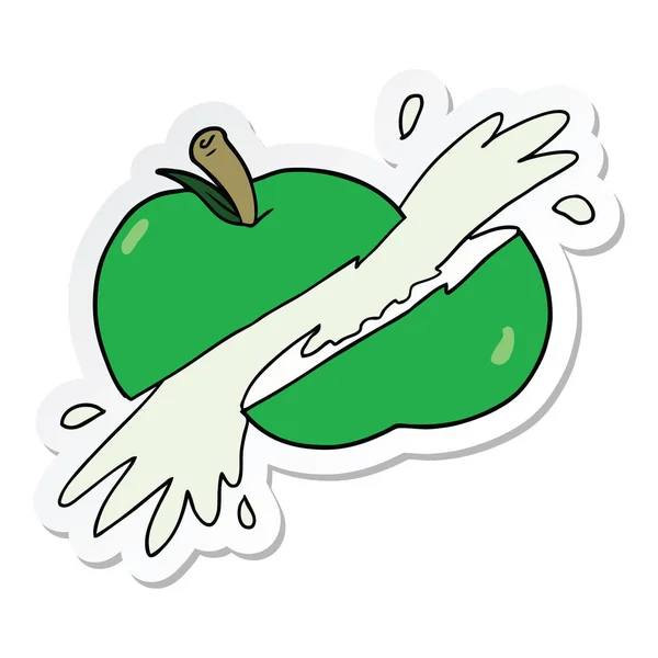Nálepka Kreslený Plátky Jablka — Stockový vektor