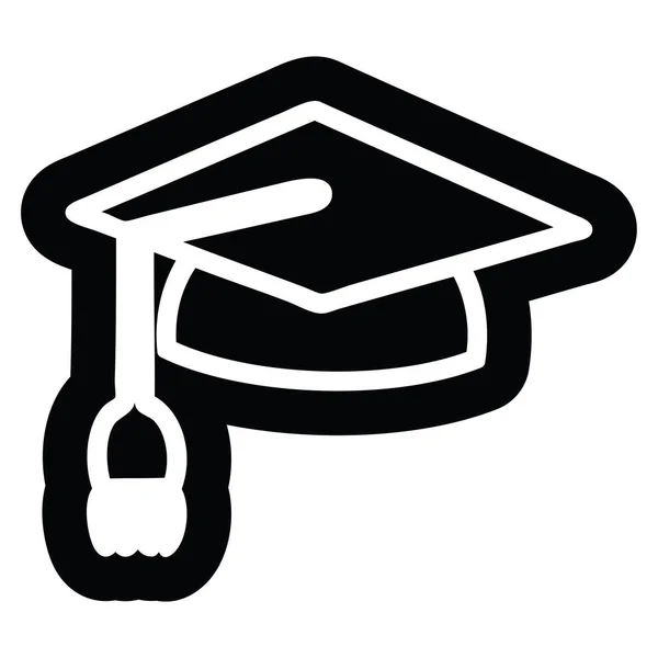 卒業の帽子アイコンのシンボル — ストックベクタ
