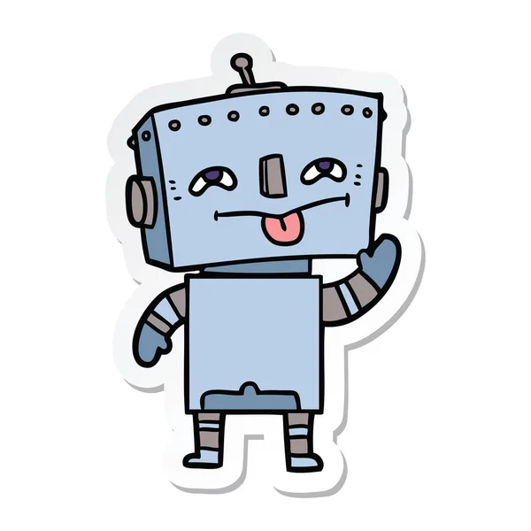 Pegatina Robot Dibujos Animados — Vector de stock