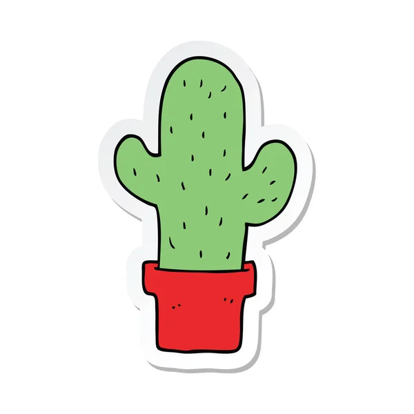 Pegatina de un cactus de dibujos animados — Vector de stock