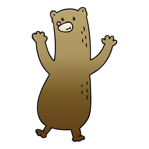 Градиентный Причудливый Мультяшный Медведь — стоковый вектор