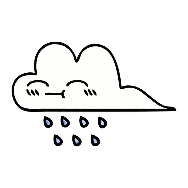Serietidning stil tecknad regnmoln — Stock vektor