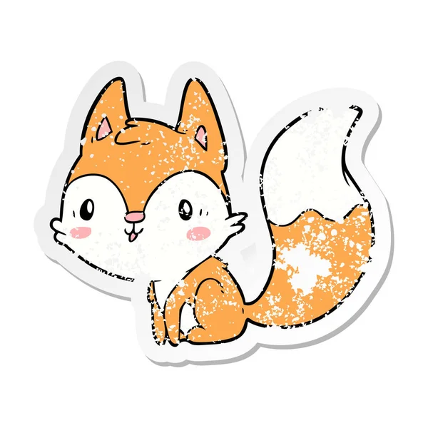 bir çizgi film tilki, sıkıntılı etiket