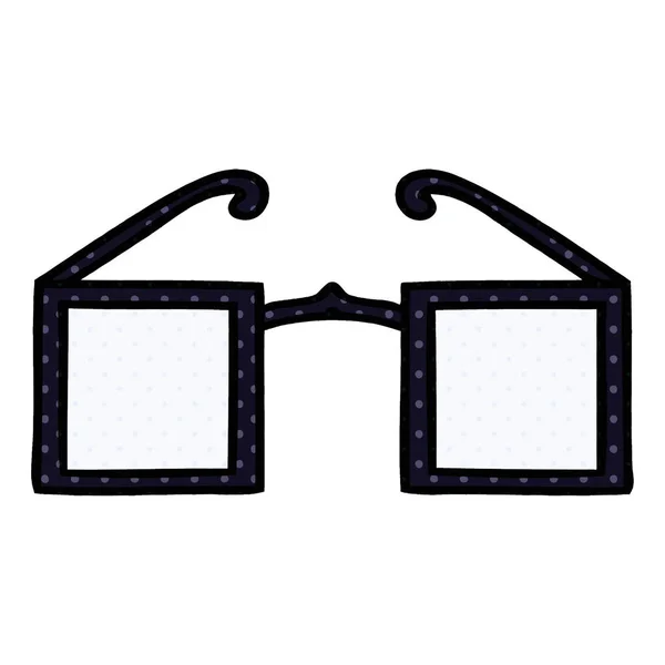 Comic Book Style Cartoon Square Glasses — Stock Vector