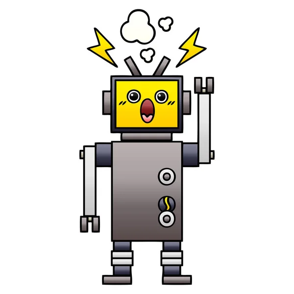 Σπασμένα ρομπότ διαβάθμισης σκιασμένο κινουμένων σχεδίων — Διανυσματικό Αρχείο