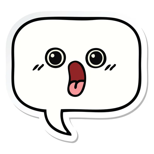 Sticker van een tekstballon cute cartoon — Stockvector
