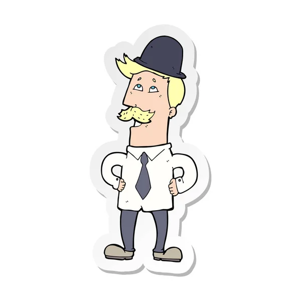 Sticker van een cartoon man met snor — Stockvector