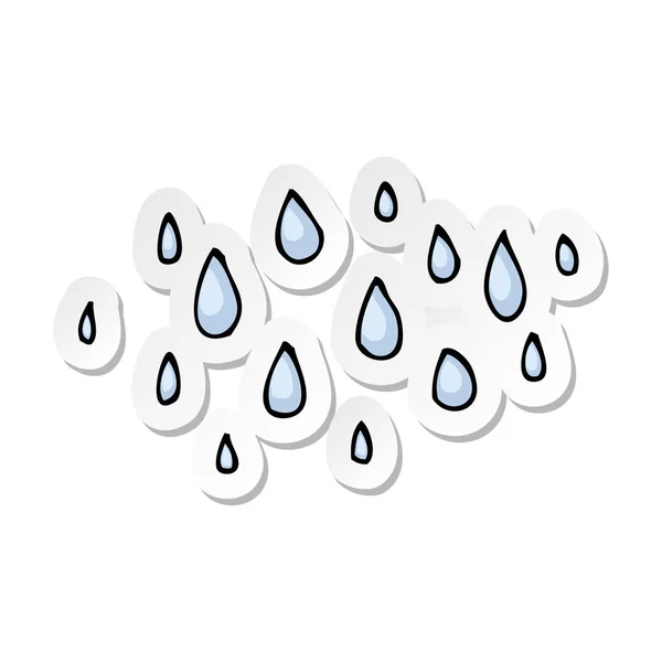 Sticker Cartoon Raindrops — Stock Vector