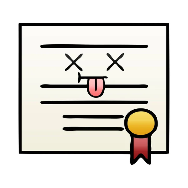 Gradient shaded cartoon graduation diploma — 图库矢量图片