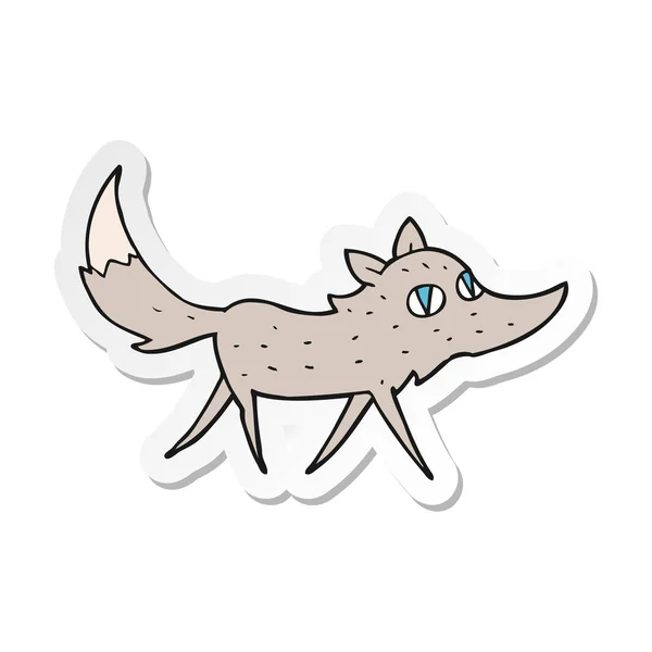 少しオオカミの漫画のステッカー — ストックベクタ