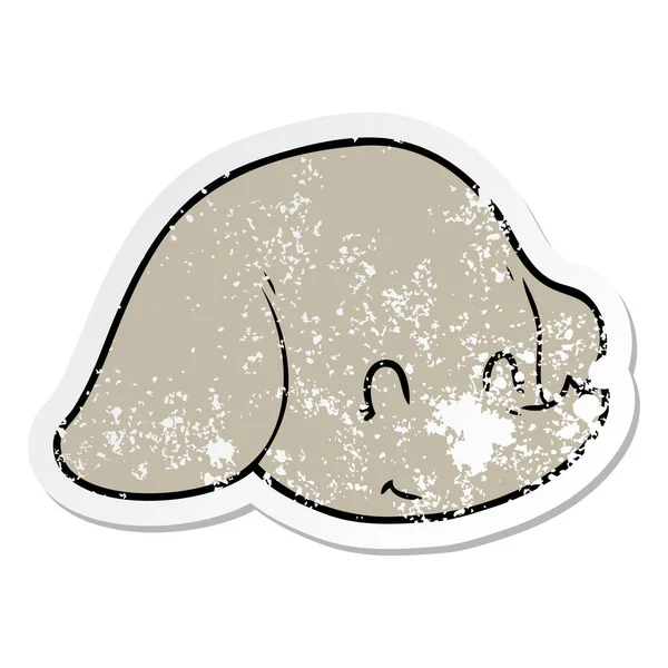Distressed sticker of a cartoon elephant face — Stock Vector