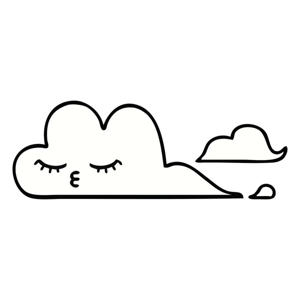 Lindo Dibujo Animado Una Nube Blanca — Vector de stock