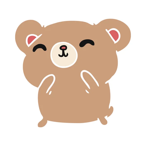 Rajzfilm Illusztráció Kawaii Aranyos Boldog Medve — Stock Vector