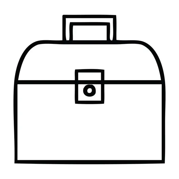 Dibujo Línea Caricatura Una Caja Metal — Vector de stock