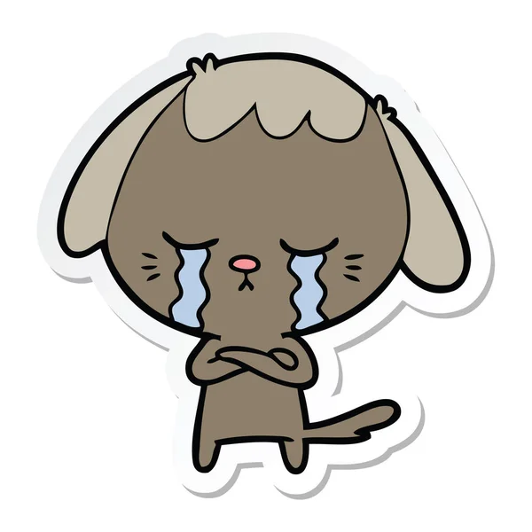 卡通哭狗的贴纸 — 图库矢量图片