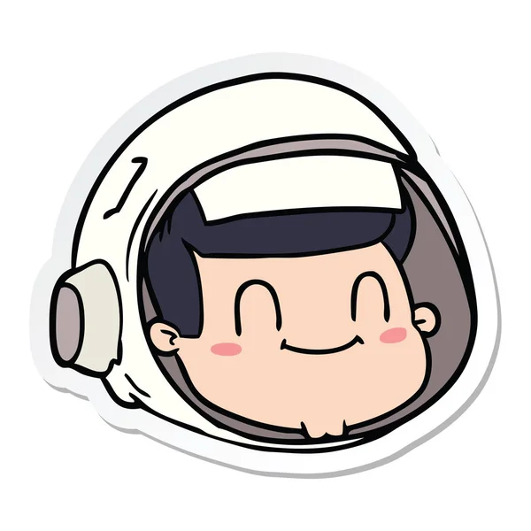 Sticker Van Een Cartoon Astronaut Gezicht — Stockvector