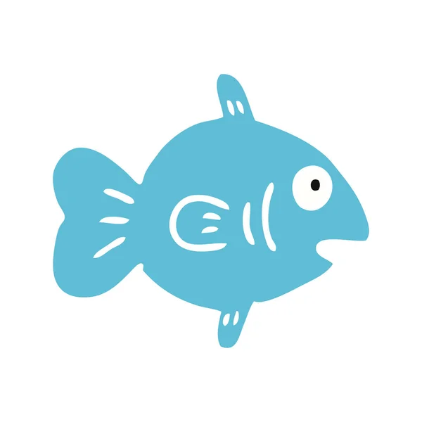 Doodle kreslených mořských ryb — Stockový vektor