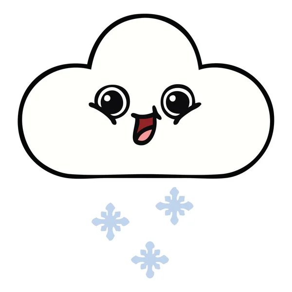 Dessin Animé Mignon Nuage Neige — Image vectorielle