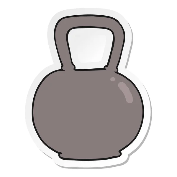 Sticker of a cartoon kettle bell weight — Stock Vector