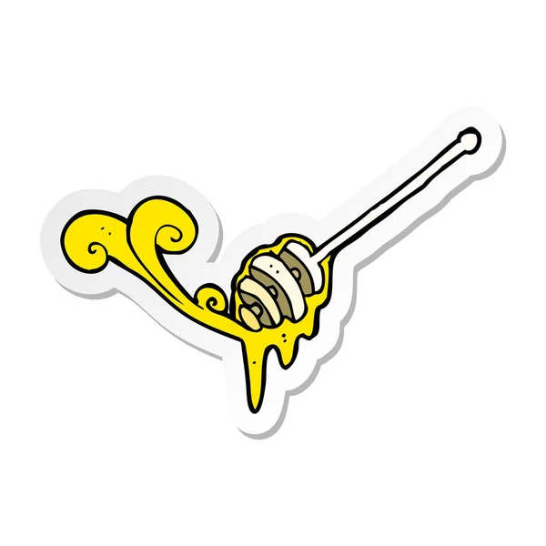Sticker van een cartoon honing stick — Stockvector