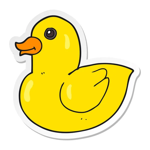 Sticker Cartoon Rubber Duck — Stock Vector