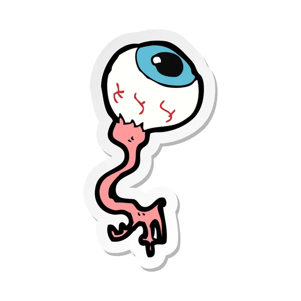 Sticker of a cartoon gross eyeball — Stock Vector