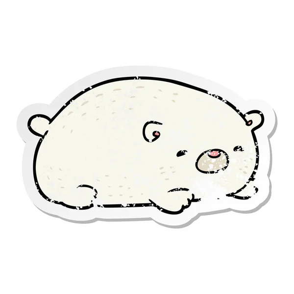 Distressed Sticker Cartoon Polar Bear — Stock Vector