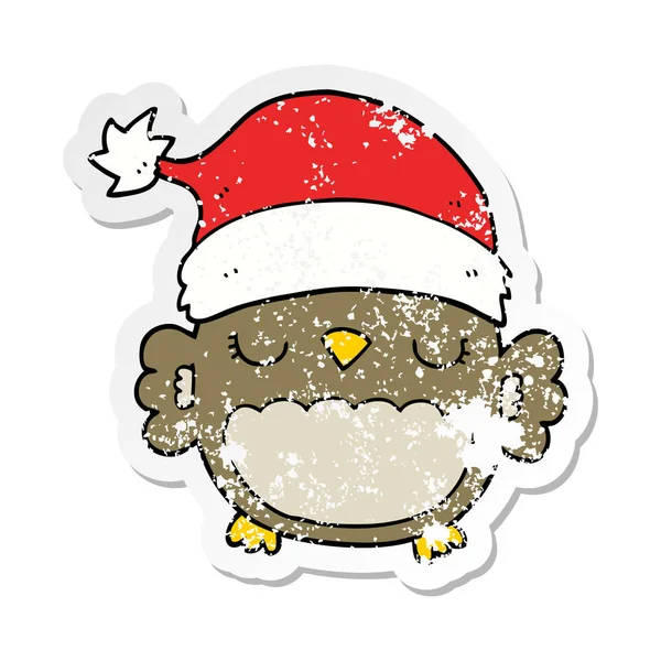 şirin bir Noel baykuş sıkıntılı etiket