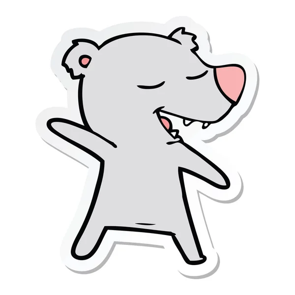 Etiqueta de um urso de desenho animado — Vetor de Stock