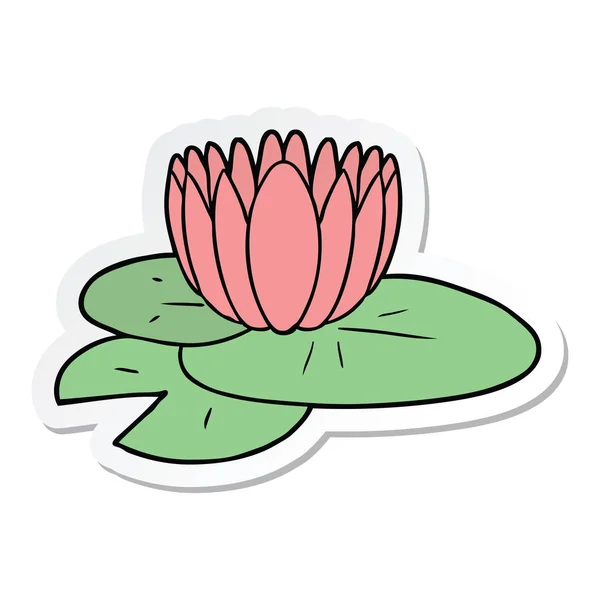 Sticker of a cartoon water lily — Stock Vector