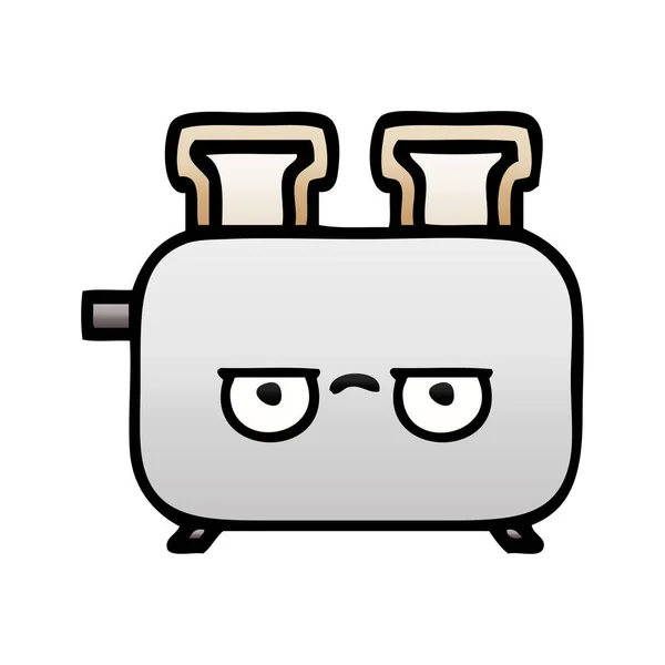 Gradient schattierte Karikatur eines Toasters — Stockvektor