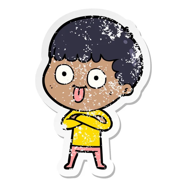 dik bir çizgi film adamın sıkıntılı etiket