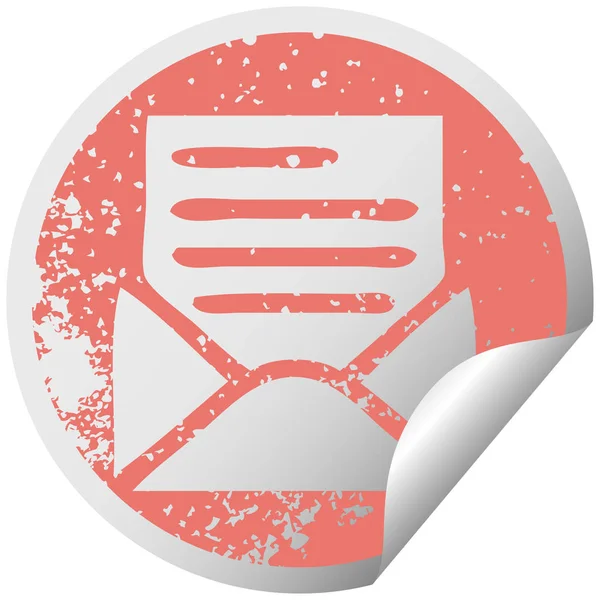 bir mektup ve zarf sıkıntılı dairesel peeling etiket sembolü