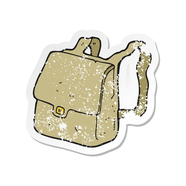 Pegatina retro angustiado de una bolsa de dibujos animados — Vector de stock