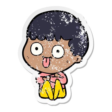 dik bir çizgi film adamın sıkıntılı etiket