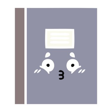 düz renk retro karikatür defter