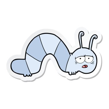 bir çizgi film yorgun tırtıl etiket