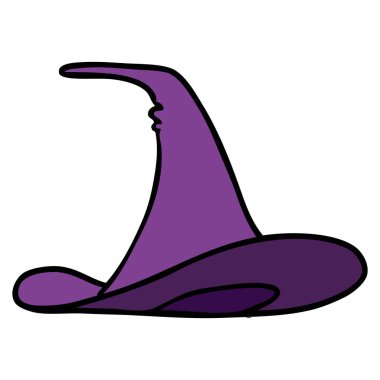 elle çizilmiş karikatür doodle bir cadı şapka