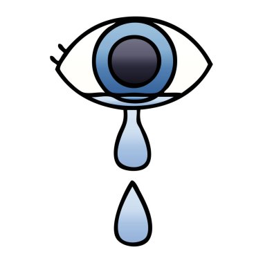 Degrade gölgeli karikatür bir ağlayan göz