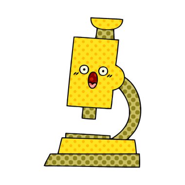 çizgi roman tarzı karikatür bir mikroskop