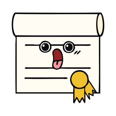 Sertifika sevimli çizgi