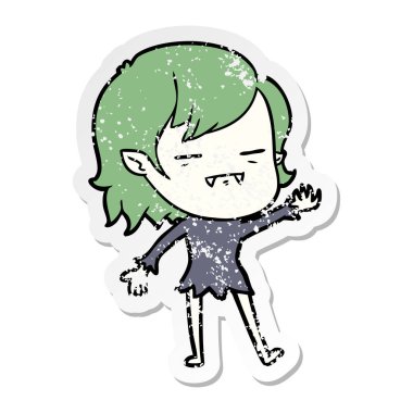 bir çizgi film ölümsüz vampir kızın sıkıntılı etiket